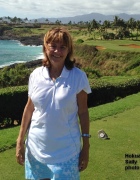 Sally on the 14th hole of the Hokuala Golf Club on Kauai.